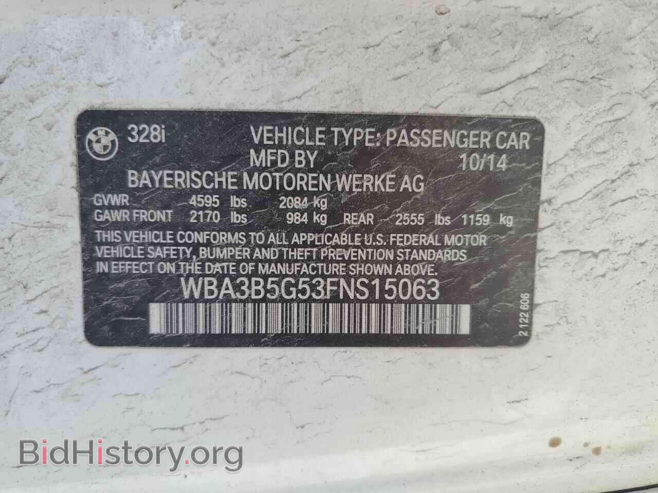 2015 BMW 3 SERIES - VIN: WBA3B5G53FNS15063 - Фото 13