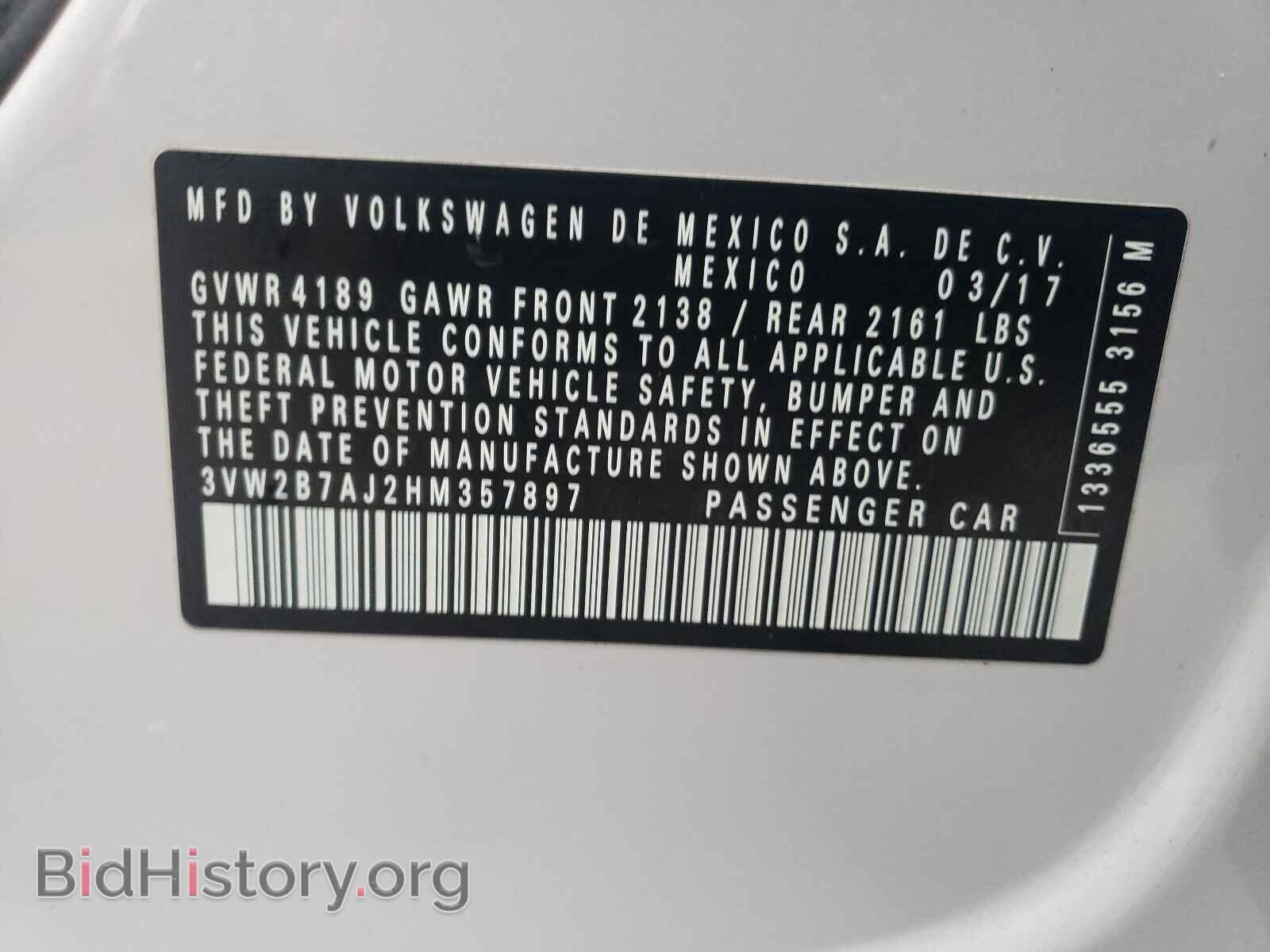 2017 VOLKSWAGEN JETTA - VIN: 3VW2B7AJ2HM357897 - Photo 10