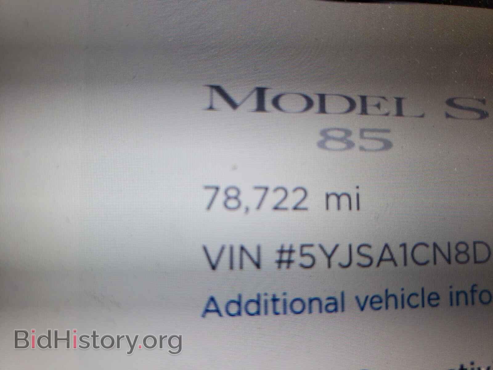 2013 TESLA MODEL S - VIN: 5YJSA1CN8DFP17126 - Фото 8
