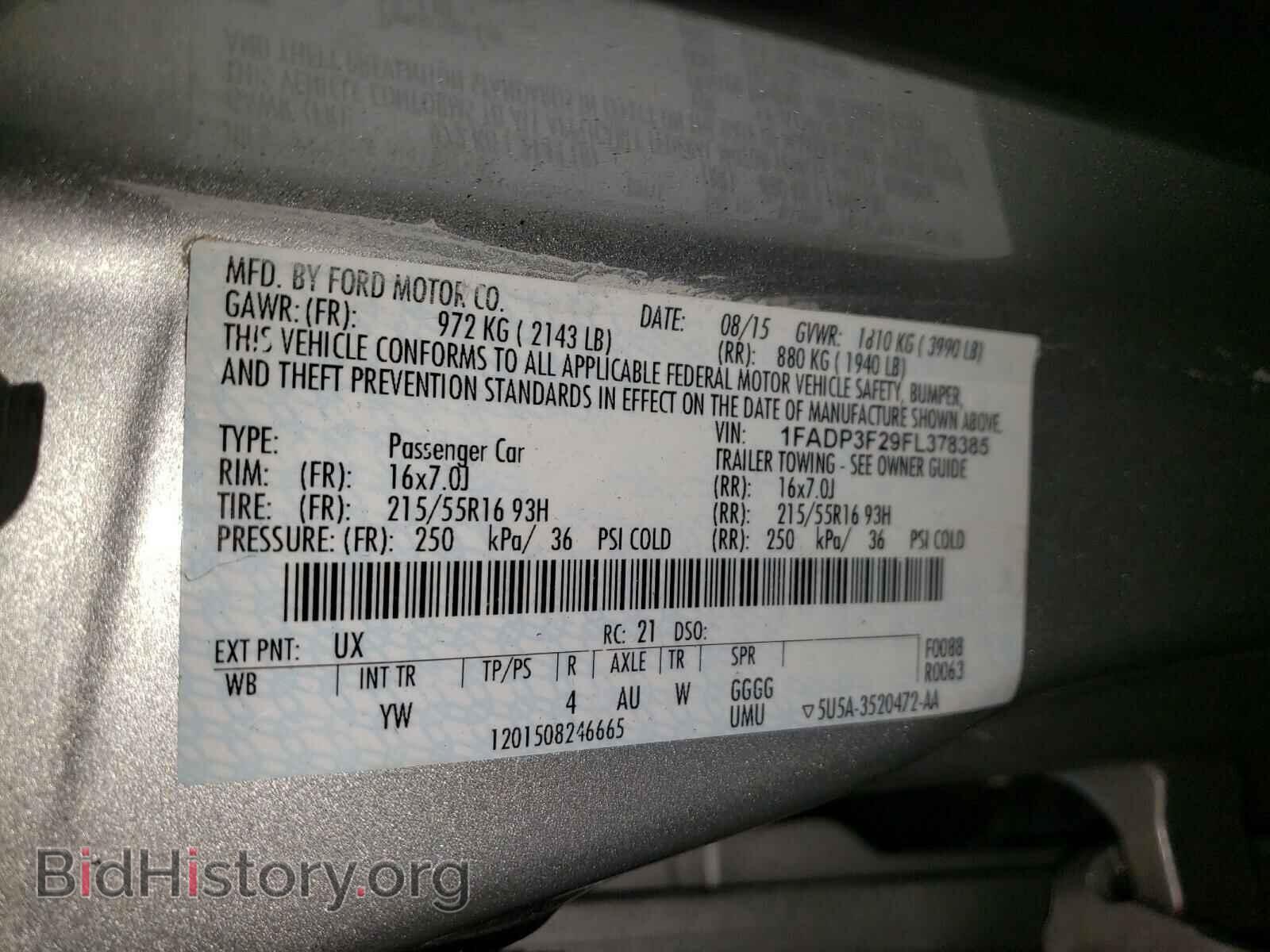 2015 FORD FOCUS - VIN: 1FADP3F29FL378385 - Фото 10