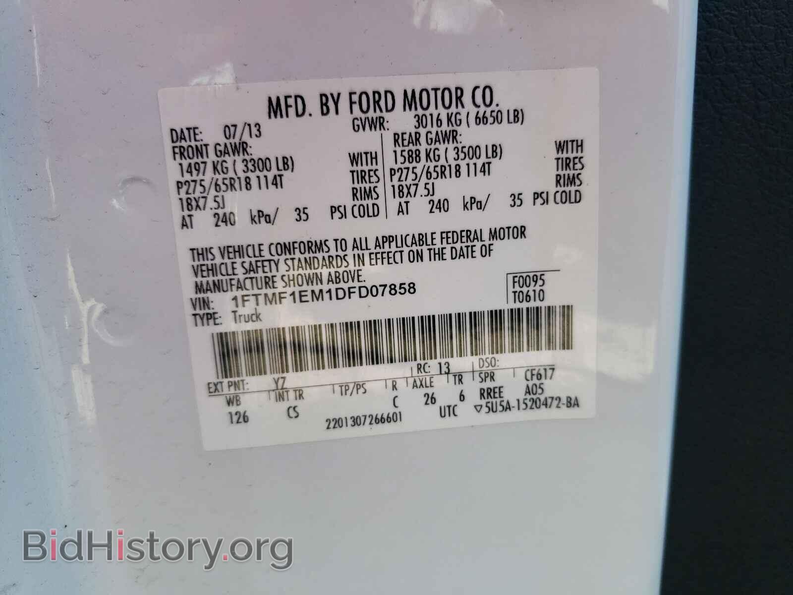 2013 FORD F150 - VIN: 1FTMF1EM1DFD07858 - Фото 10