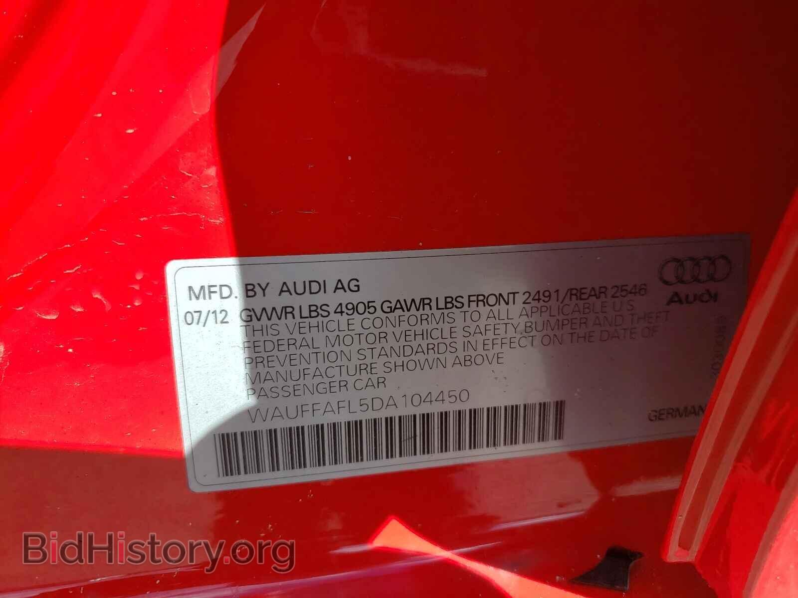2013 AUDI A4 - VIN: WAUFFAFL5DA104450 - Фото 10