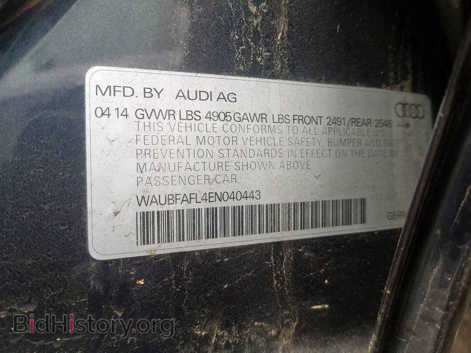 2014 AUDI A4 - VIN: WAUBFAFL4EN040443 - Фото 10