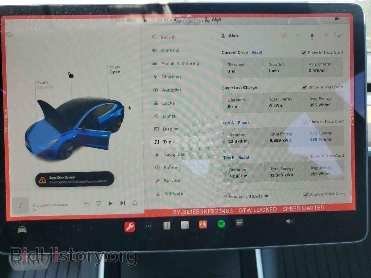 2019 TESLA MODEL 3 - VIN: 5YJ3E1EB3KF533463 - Фото 9