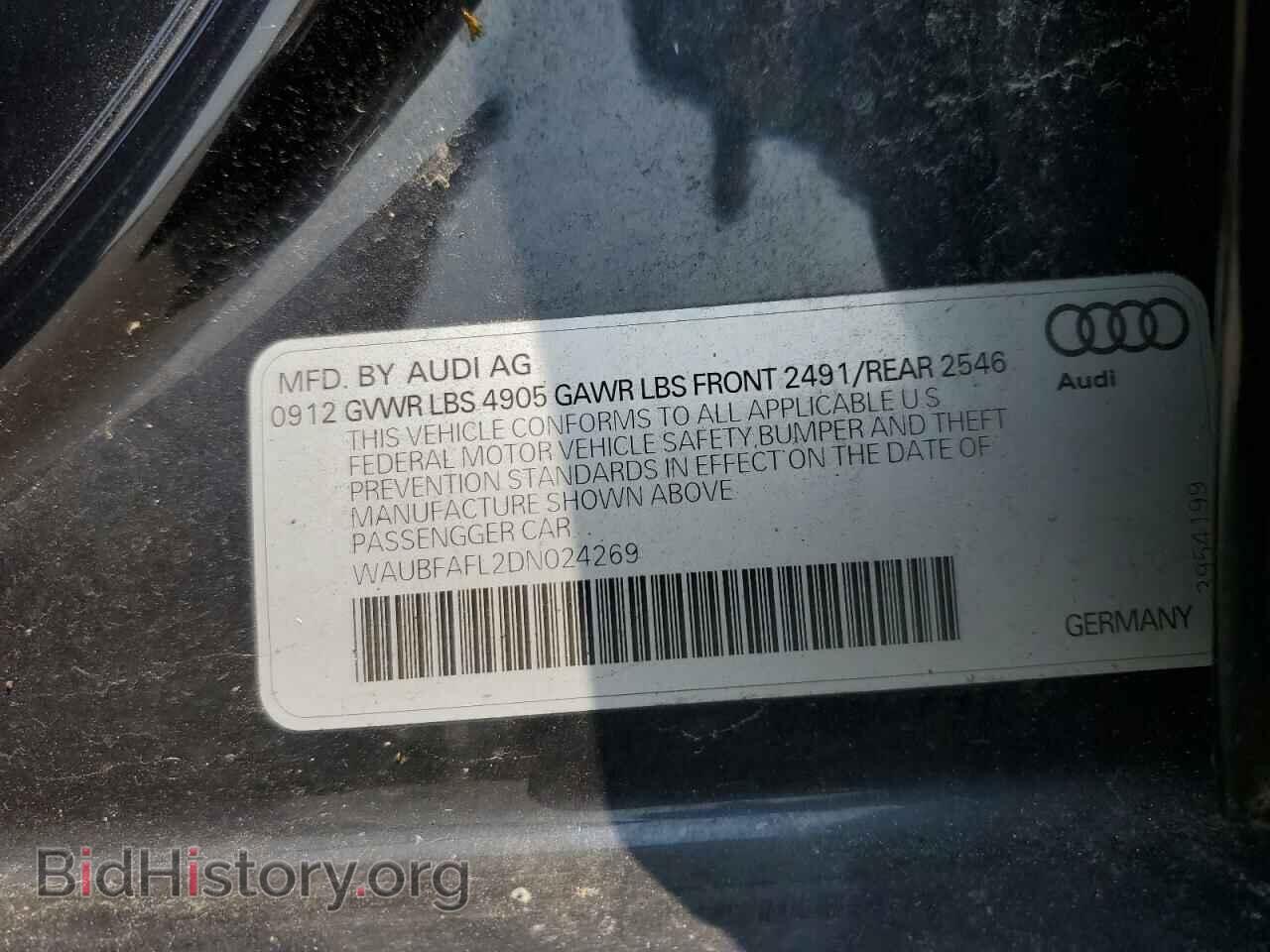 2013 AUDI A4 - VIN: WAUBFAFL2DN024269 - Фото 13