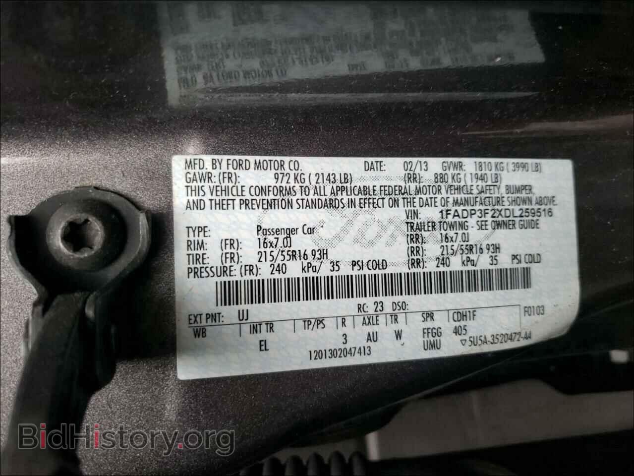 2013 FORD FOCUS - VIN: 1FADP3F2XDL259516 - Photo 10