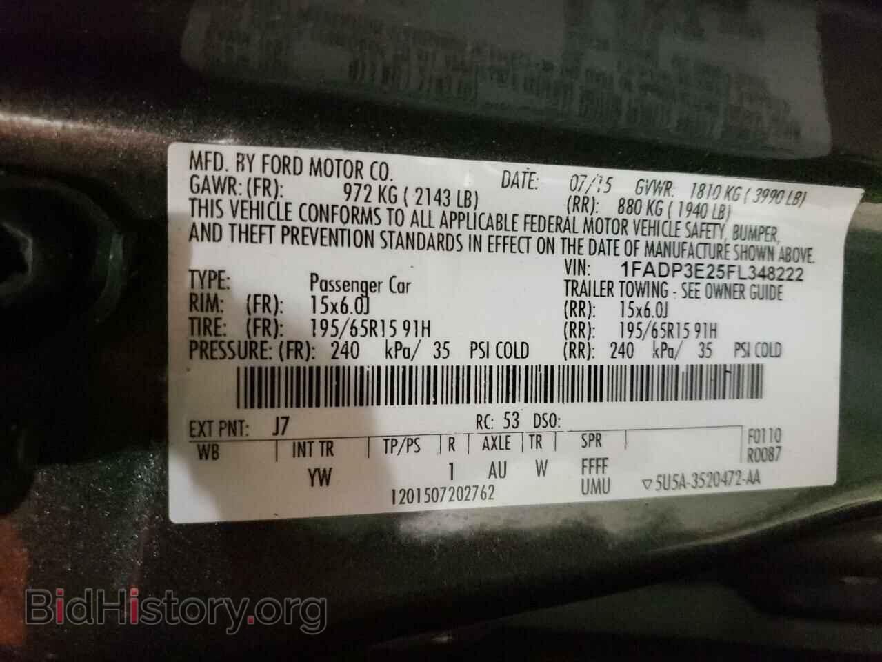 2015 FORD FOCUS - VIN: 1FADP3E25FL348222 - Фото 10