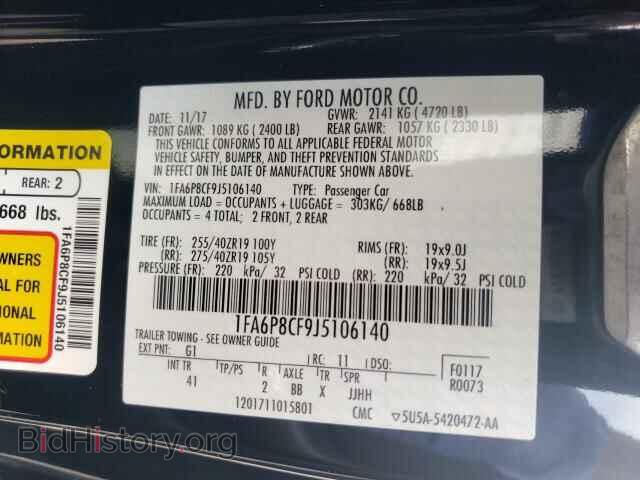 2018 FORD MUSTANG - VIN: 1FA6P8CF9J5106140 - Фото 10