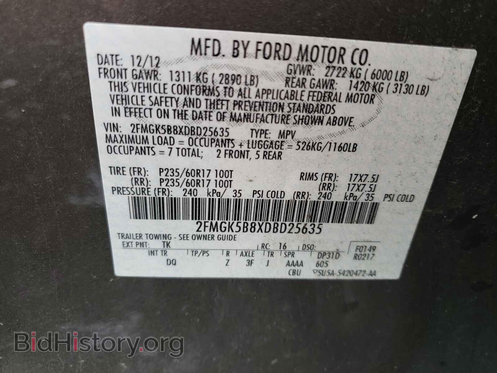 2013 FORD FLEX - VIN: 2FMGK5B8XDBD25635 - Photo 10