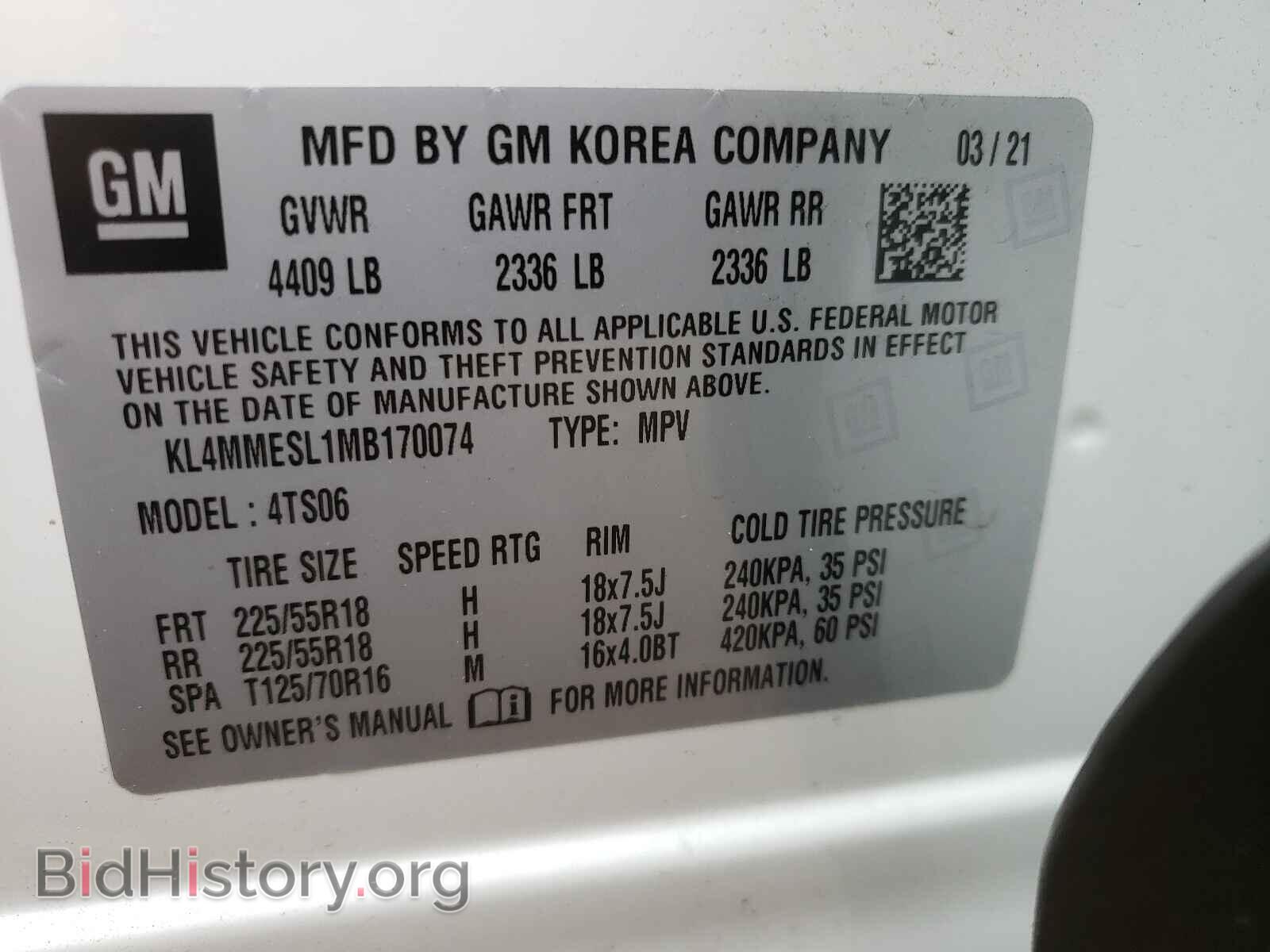 2021 BUICK ENCORE - VIN: KL4MMESL1MB170074 - Photo 10