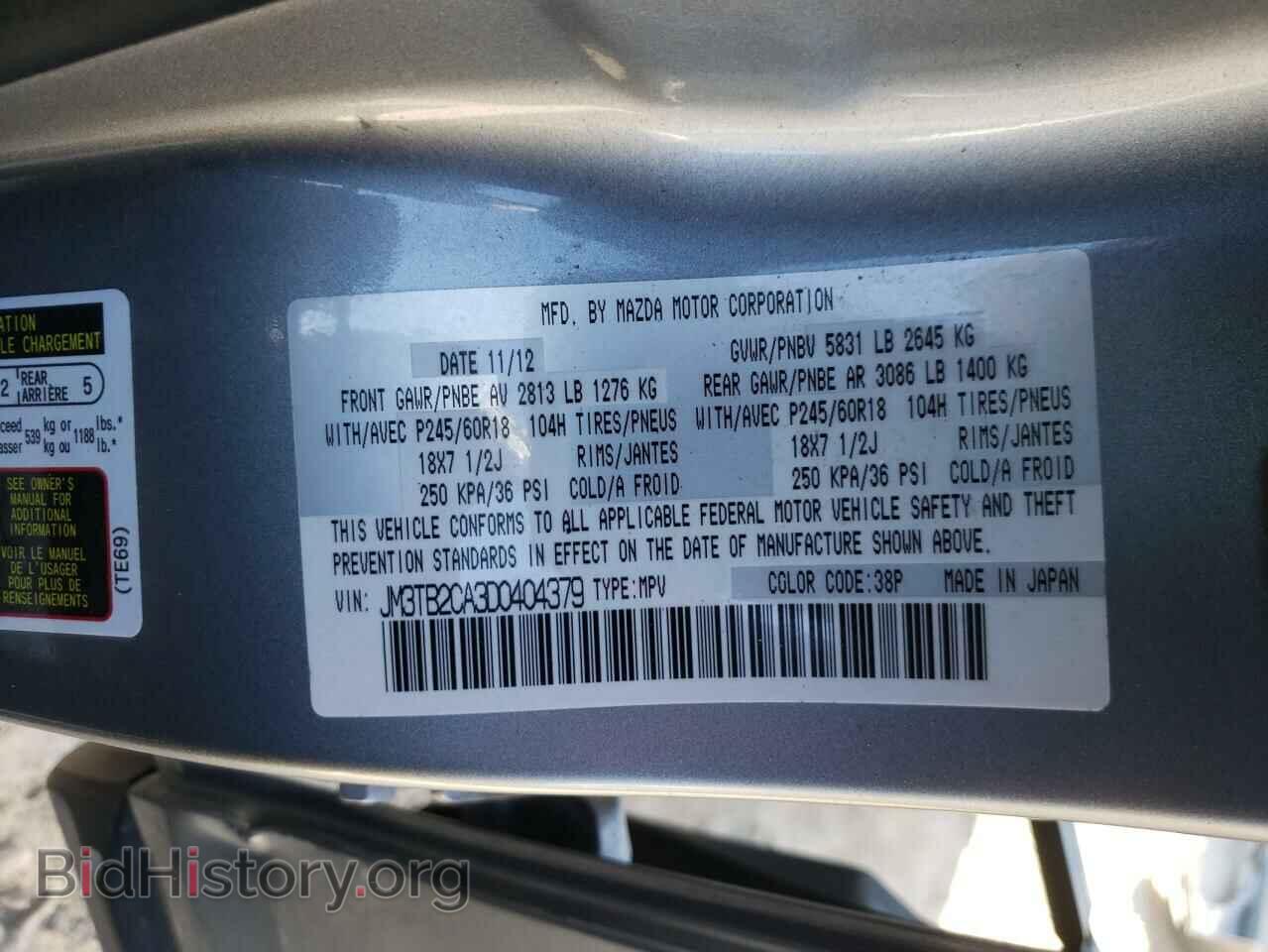 2013 MAZDA CX-9 - VIN: JM3TB2CA3D0404379 - Фото 10