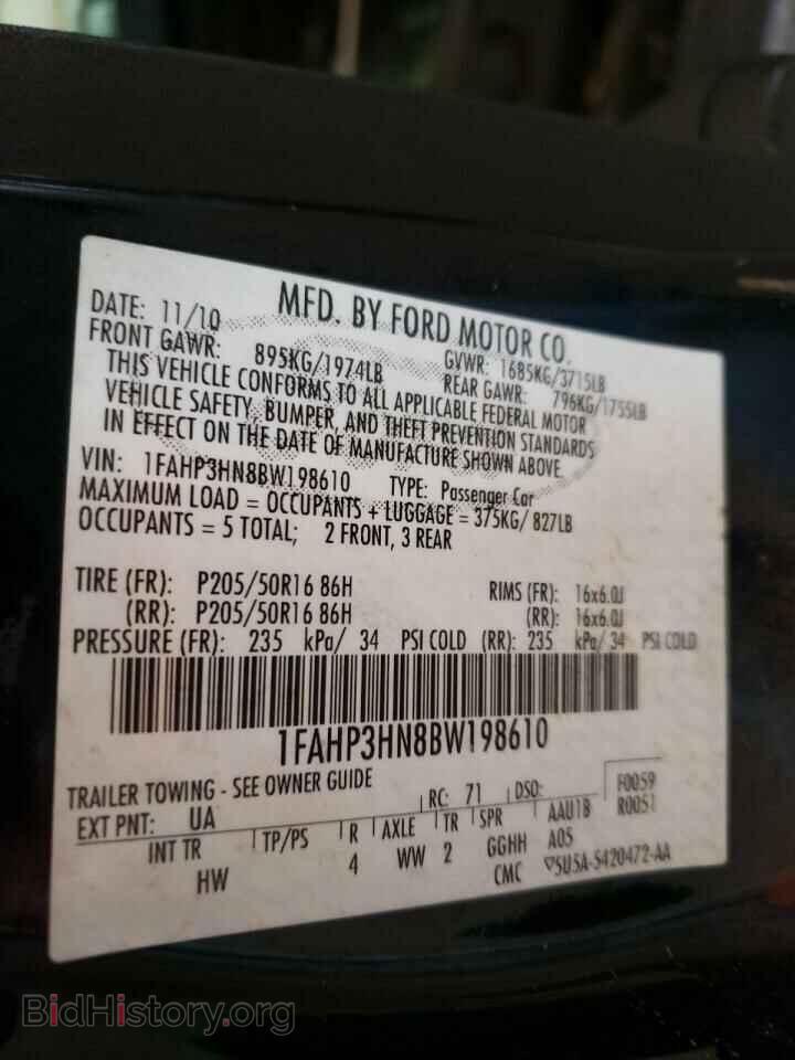 2011 FORD FOCUS - VIN: 1FAHP3HN8BW198610 - Фото 10