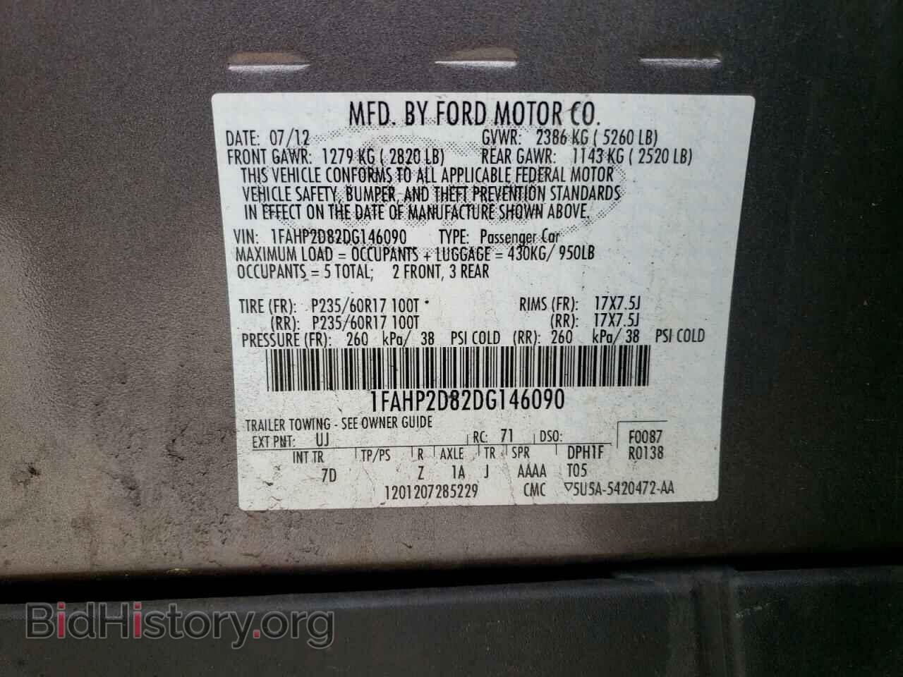 2013 FORD TAURUS - VIN: 1FAHP2D82DG146090 - Photo 10