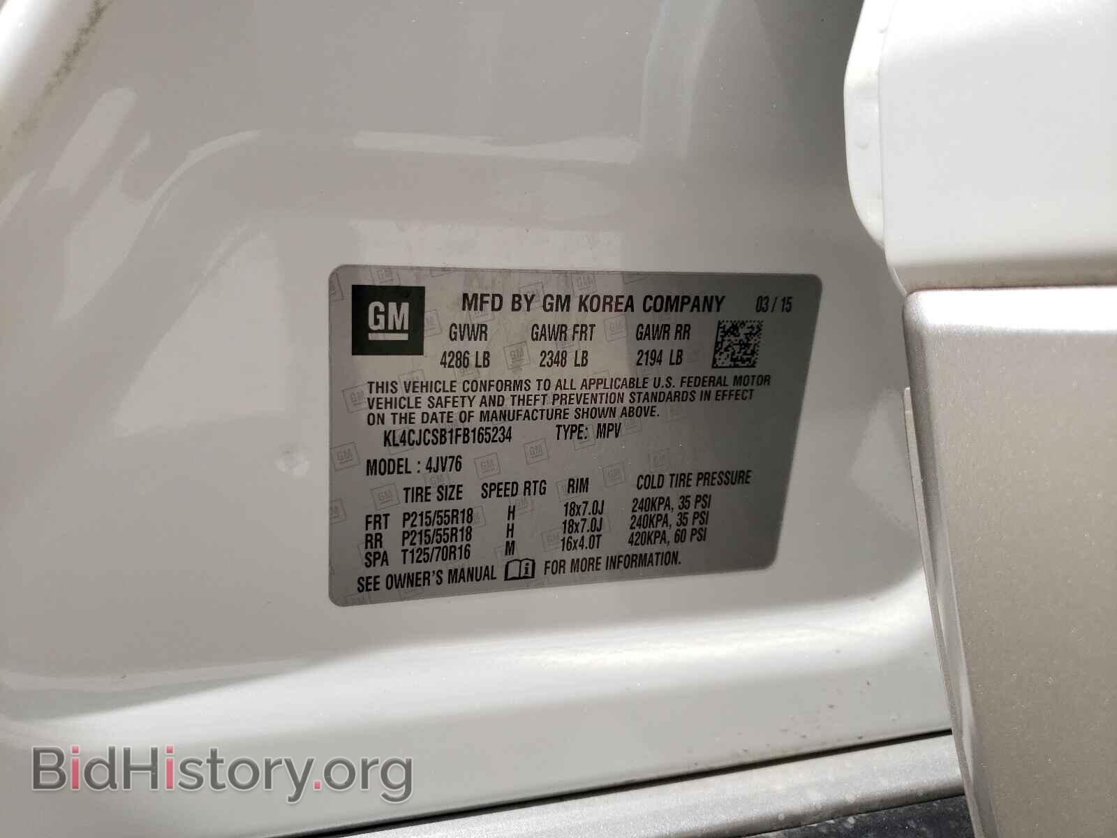 2015 BUICK ENCORE - VIN: KL4CJCSB1FB165234 - Фото 10
