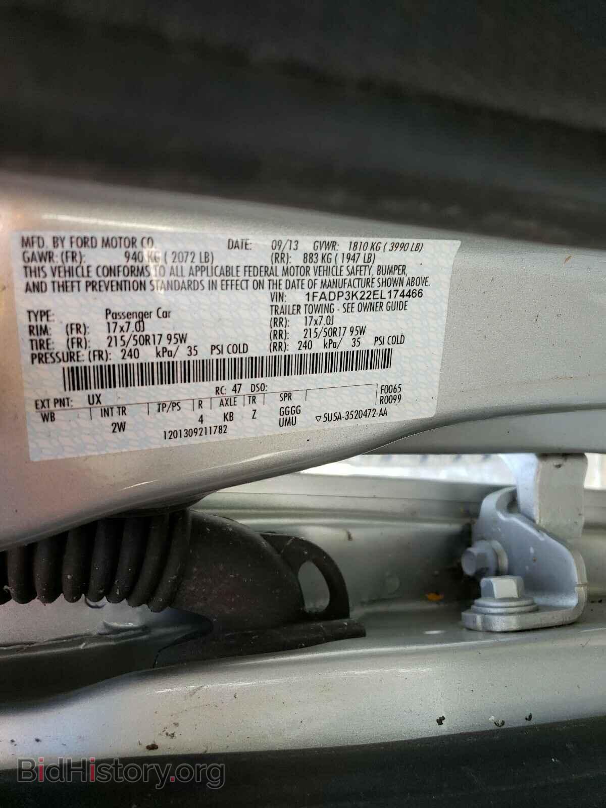 2014 FORD FOCUS - VIN: 1FADP3K22EL174466 - Фото 10
