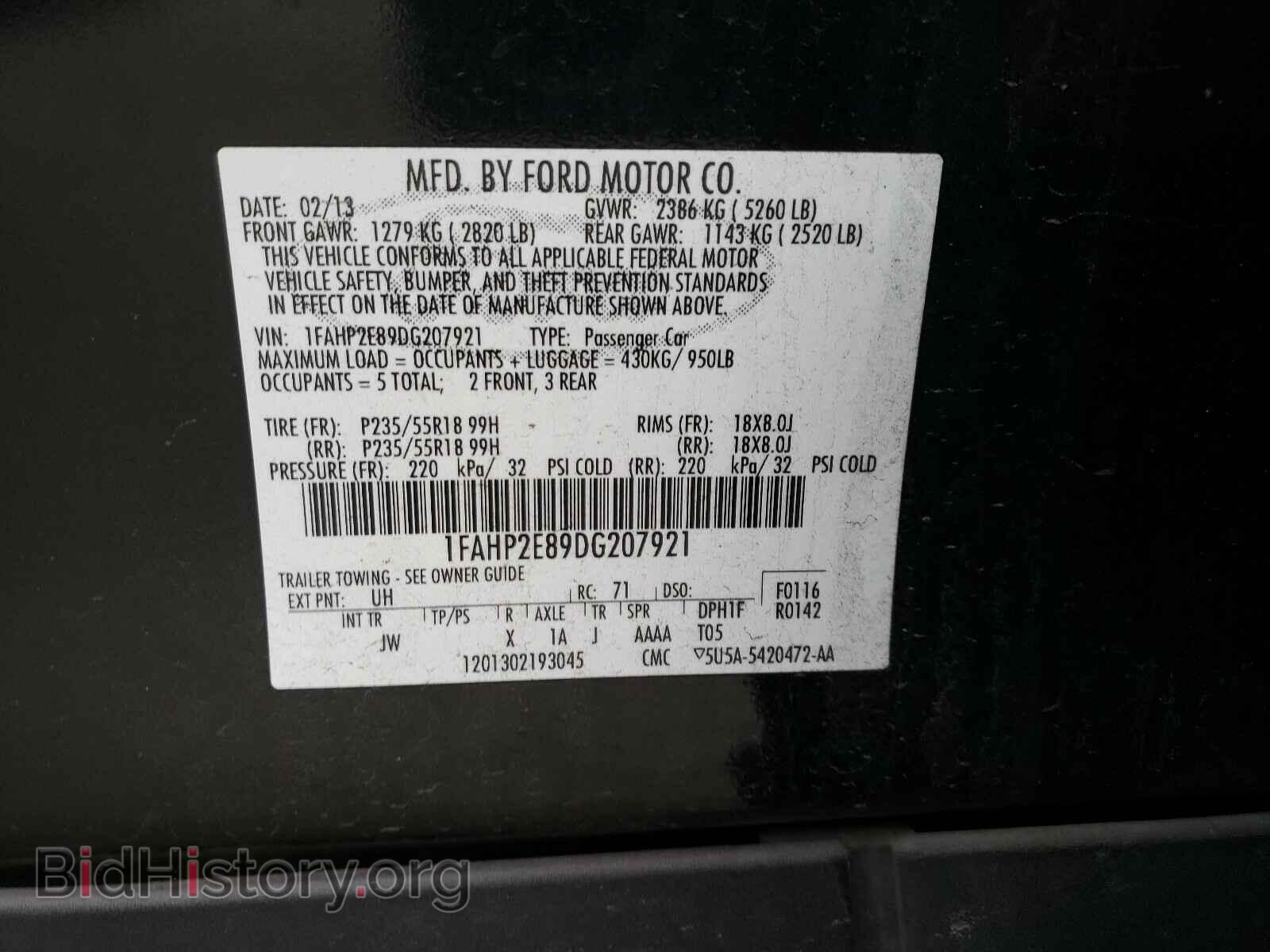 2013 FORD TAURUS - VIN: 1FAHP2E89DG207921 - Photo 10