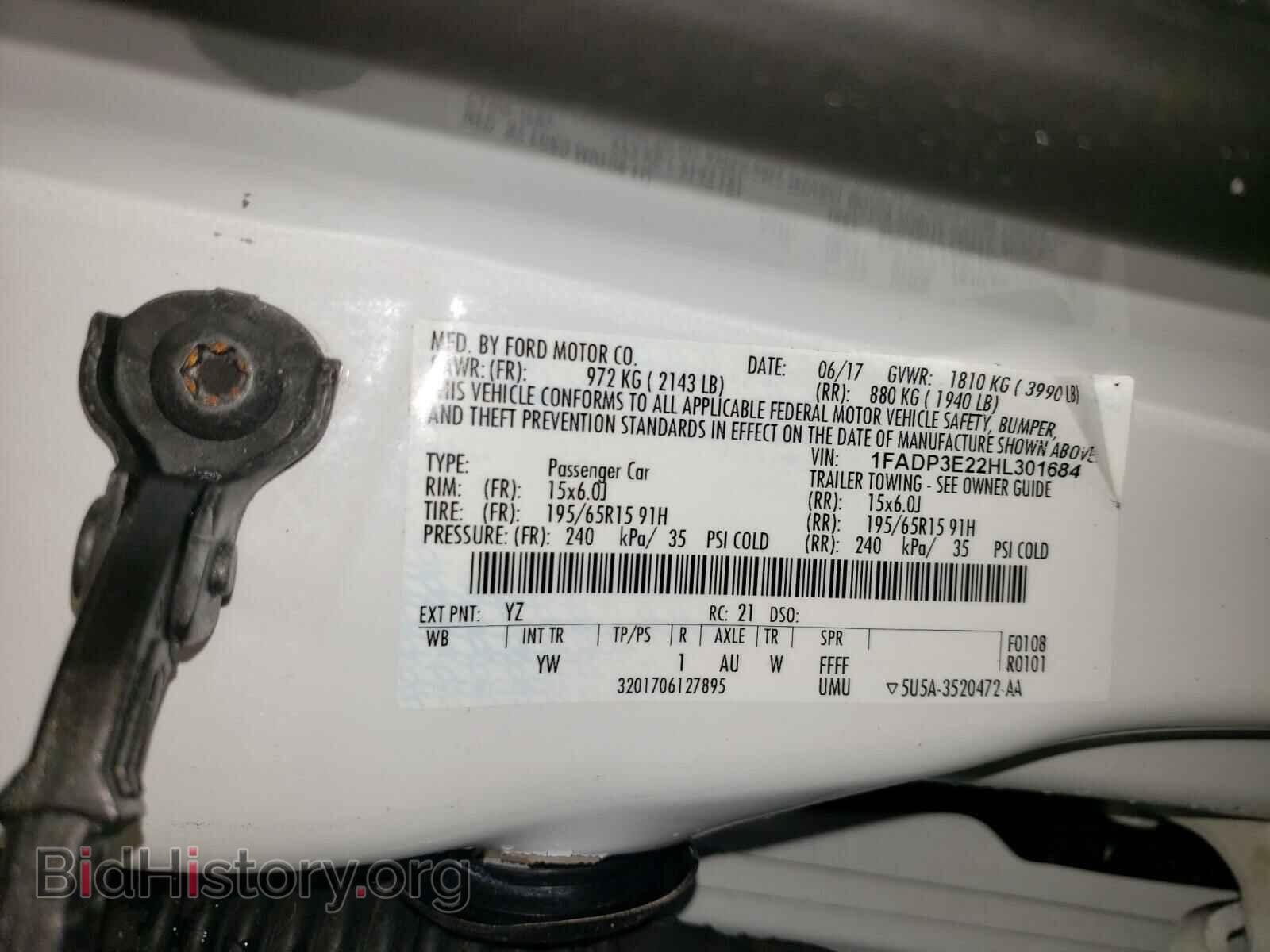 2017 FORD FOCUS - VIN: 1FADP3E22HL301684 - Photo 10