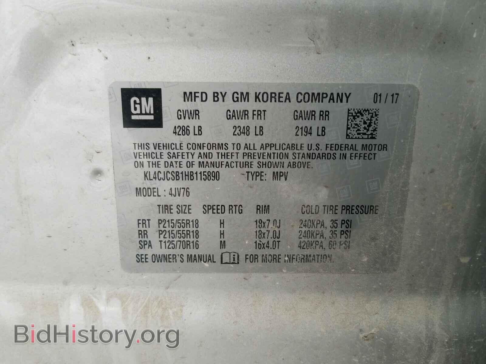 2017 BUICK ENCORE - VIN: KL4CJCSB1HB115890 - Photo 10