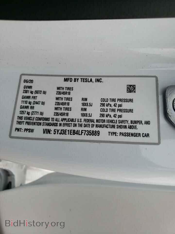 2020 TESLA MODEL 3 - VIN: 5YJ3E1EB4LF735889 - Photo 10