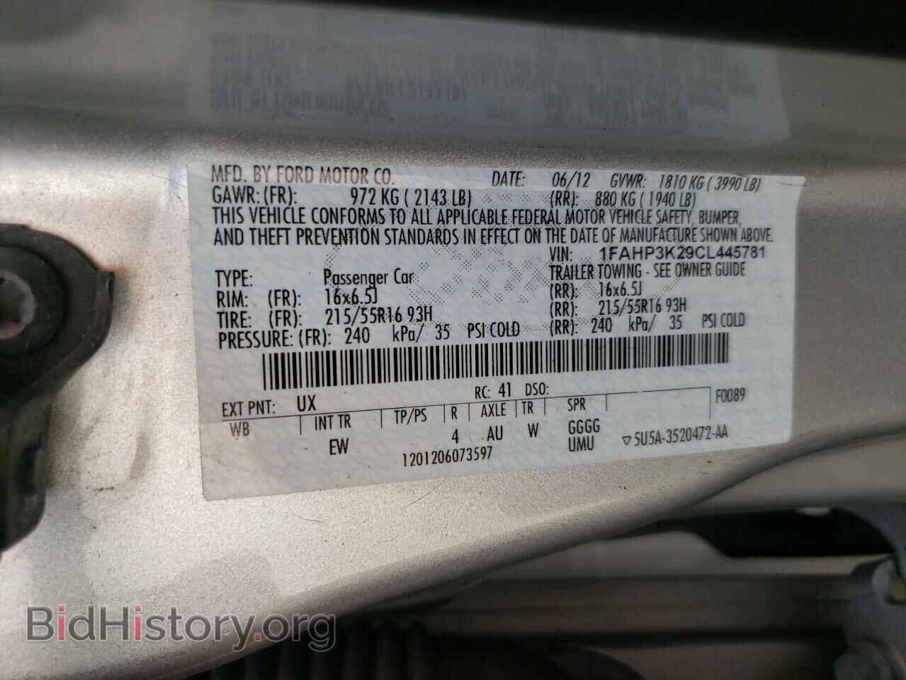 2012 FORD FOCUS - VIN: 1FAHP3K29CL445781 - Фото 10