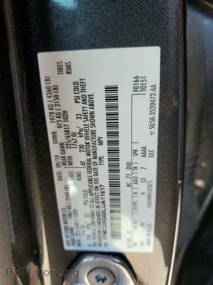 2020 FORD ESCAPE - VIN: 1FMCU0G60LUA11617 - Фото 13