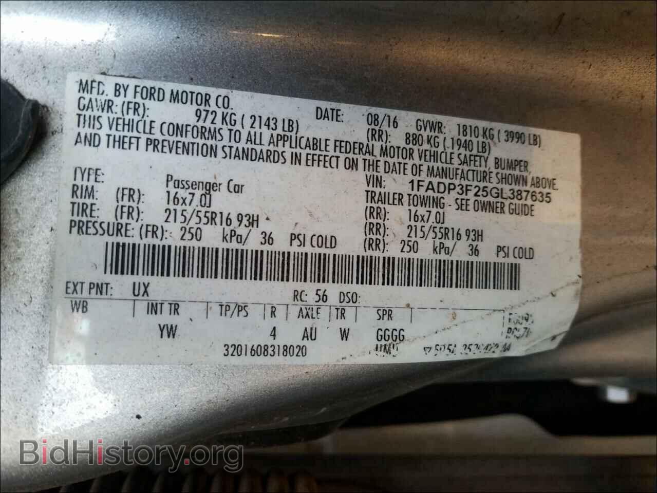 2016 FORD FOCUS - VIN: 1FADP3F25GL387635 - Фото 10