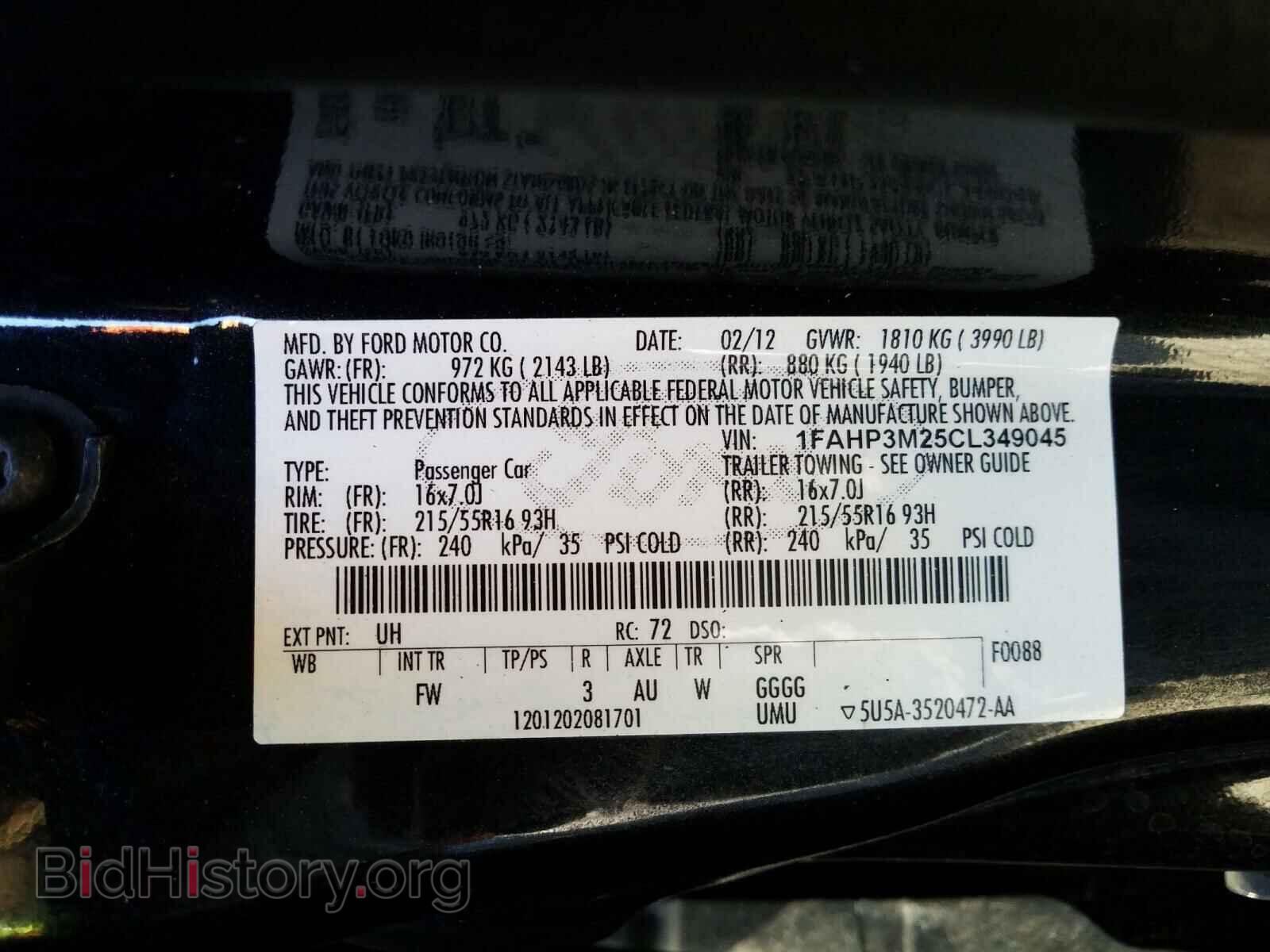 2012 FORD FOCUS - VIN: 1FAHP3M25CL349045 - Photo 10