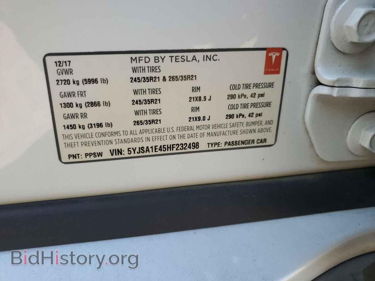 2017 TESLA MODEL S - VIN: 5YJSA1E45HF232498 - Photo 10