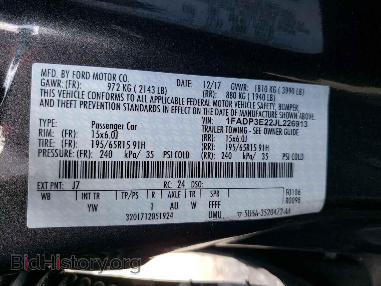 2018 FORD FOCUS - VIN: 1FADP3E22JL226913 - Фото 10