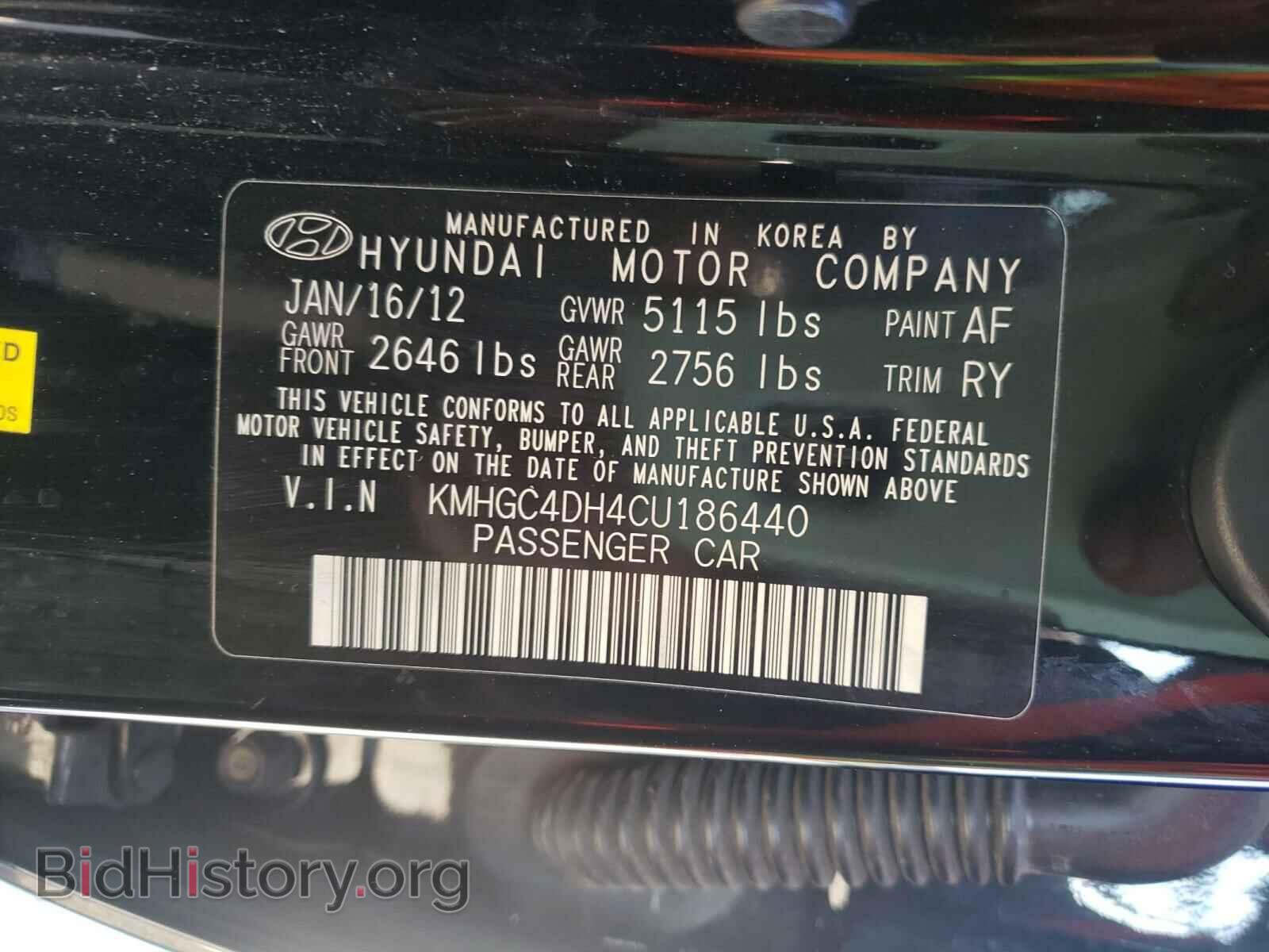 2012 HYUNDAI GENESIS - VIN: KMHGC4DH4CU186440 - Фото 10