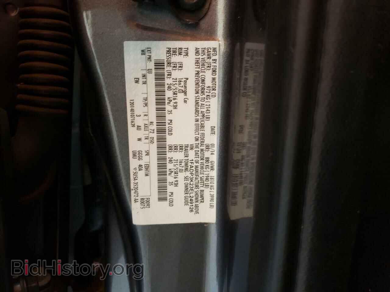 2014 FORD FOCUS - VIN: 1FADP3K23EL249126 - Фото 10