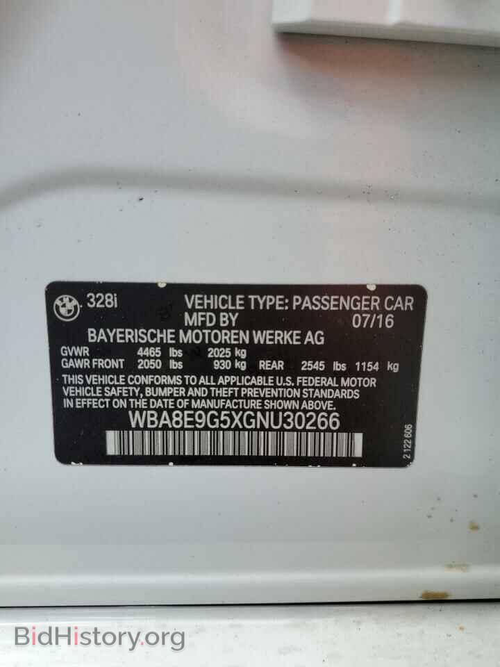 2016 BMW 3 SERIES (VIN WBA8E9G5XGNU30266) — photo 13 of 13