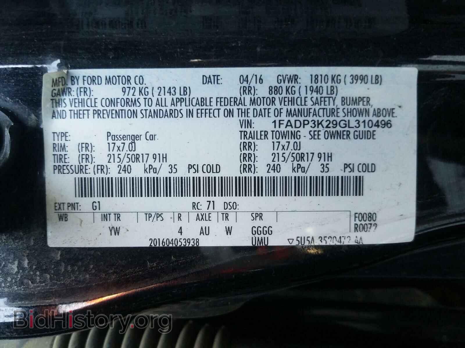 2016 FORD FOCUS - VIN: 1FADP3K29GL310496 - Photo 10