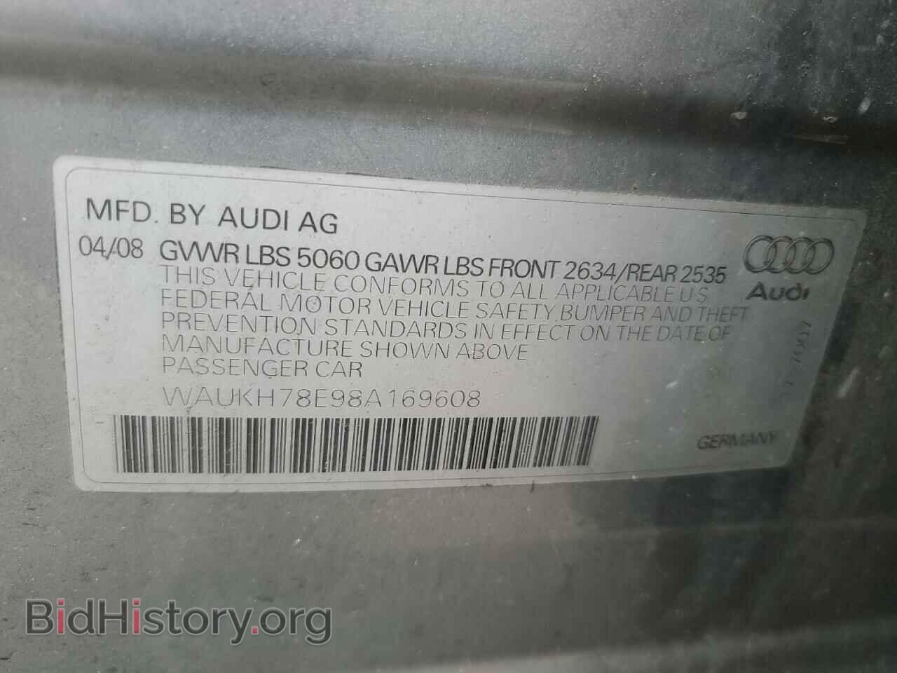 2008 AUDI A4 - VIN: WAUKH78E98A169608 - Фото 12