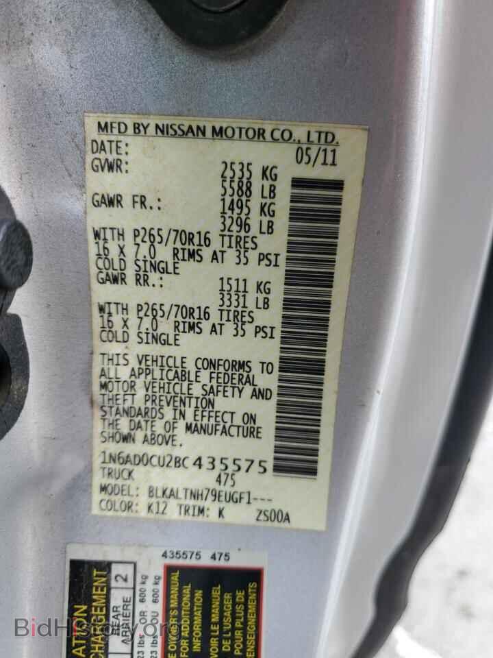 2011 NISSAN FRONTIER - VIN: 1N6AD0CU2BC435575 - Фото 12