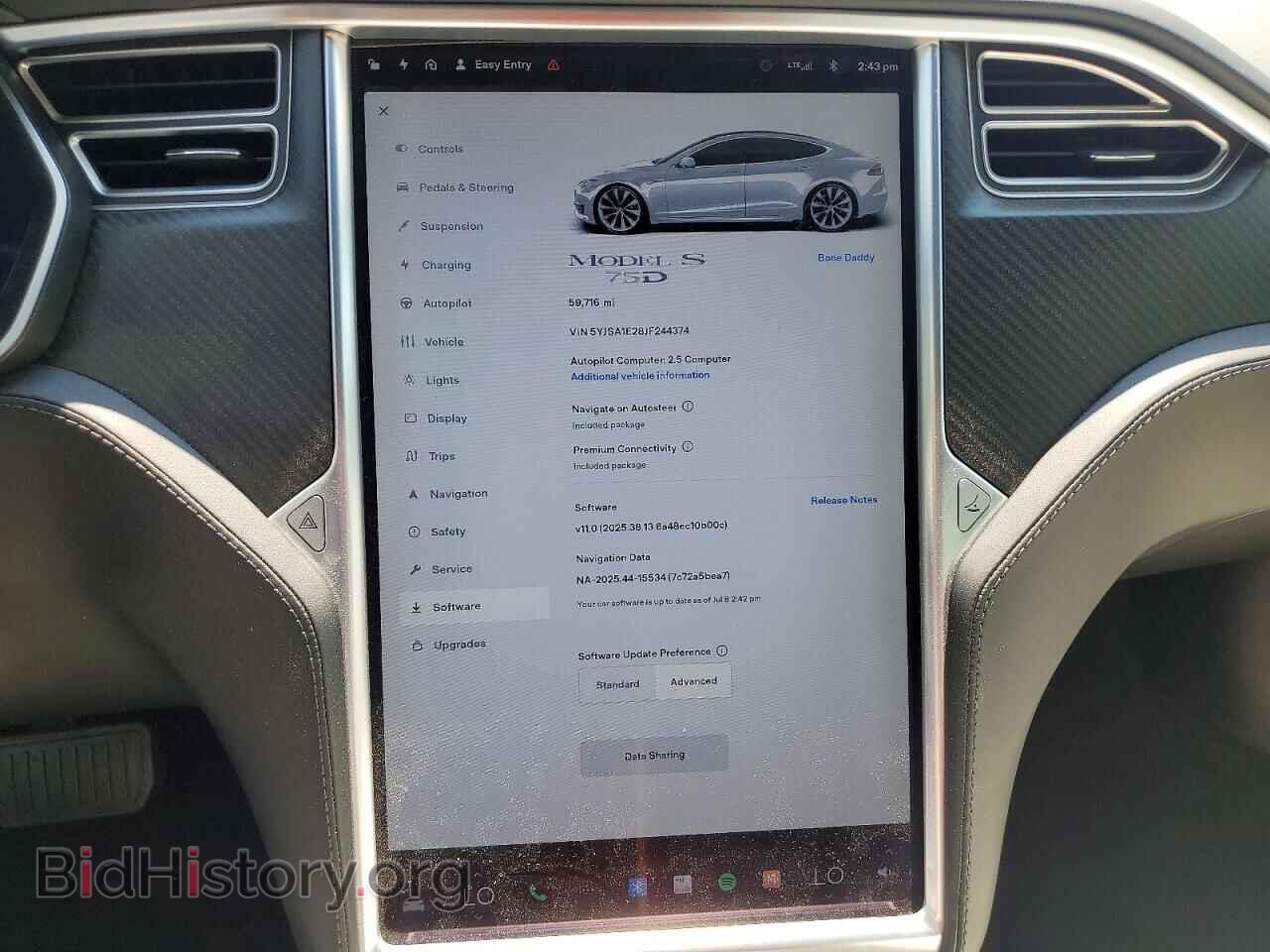 2018 TESLA MODEL S - VIN: 5YJSA1E28JF244374 - Фото 9