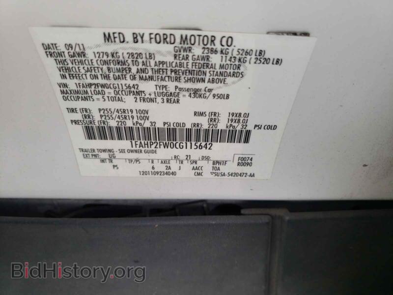 2012 Ford TAURUS (VIN 1FAHP2FW0CG115642) — photo 10 of 10