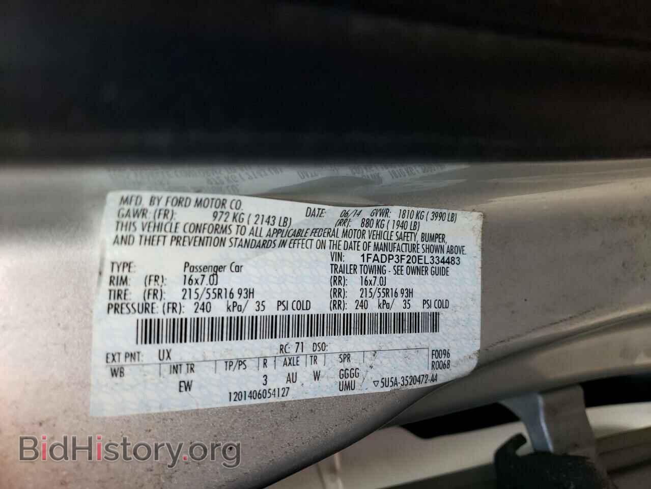 2014 FORD FOCUS - VIN: 1FADP3F20EL334483 - Фото 10