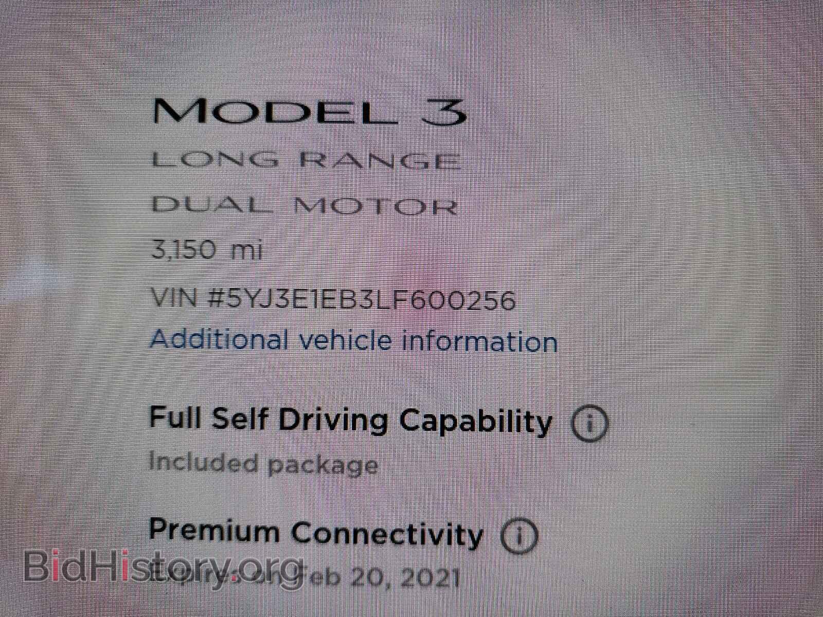 2020 TESLA MODEL 3 - VIN: 5YJ3E1EB3LF600256 - Photo 8