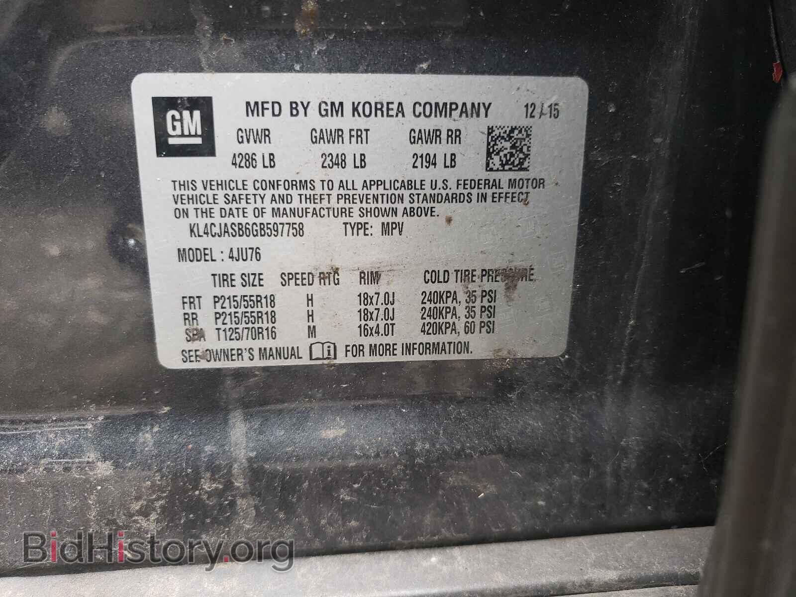 2016 BUICK ENCORE - VIN: KL4CJASB6GB597758 - Photo 10