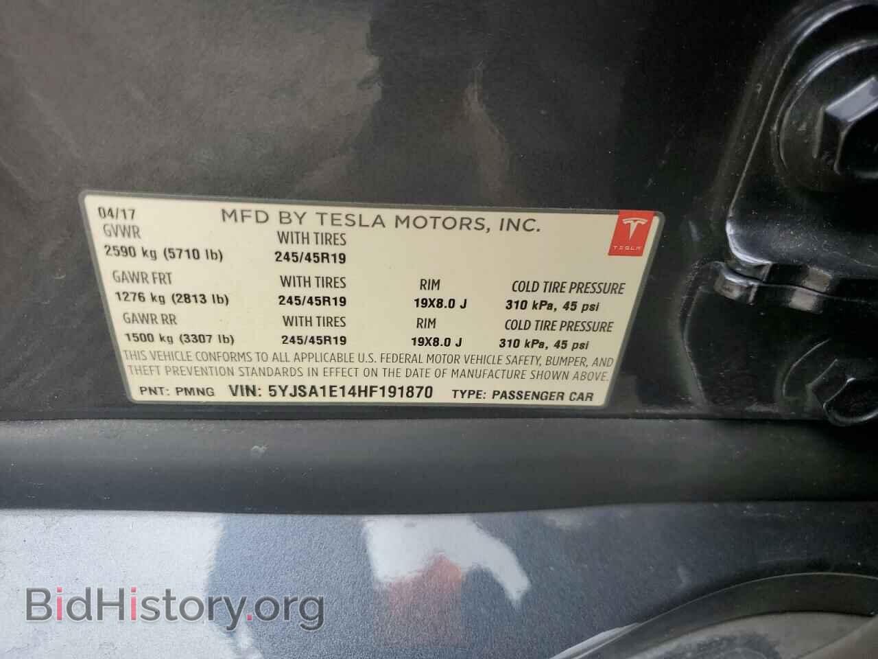 2017 TESLA MODEL S - VIN: 5YJSA1E14HF191870 - Photo 10