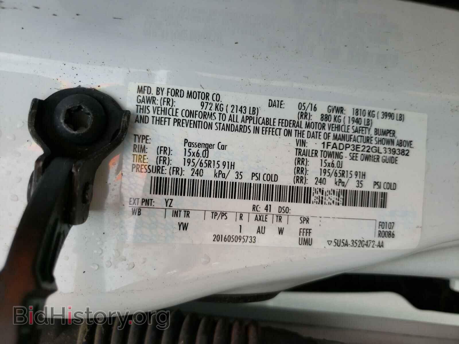 2016 FORD FOCUS - VIN: 1FADP3E22GL339382 - Фото 10
