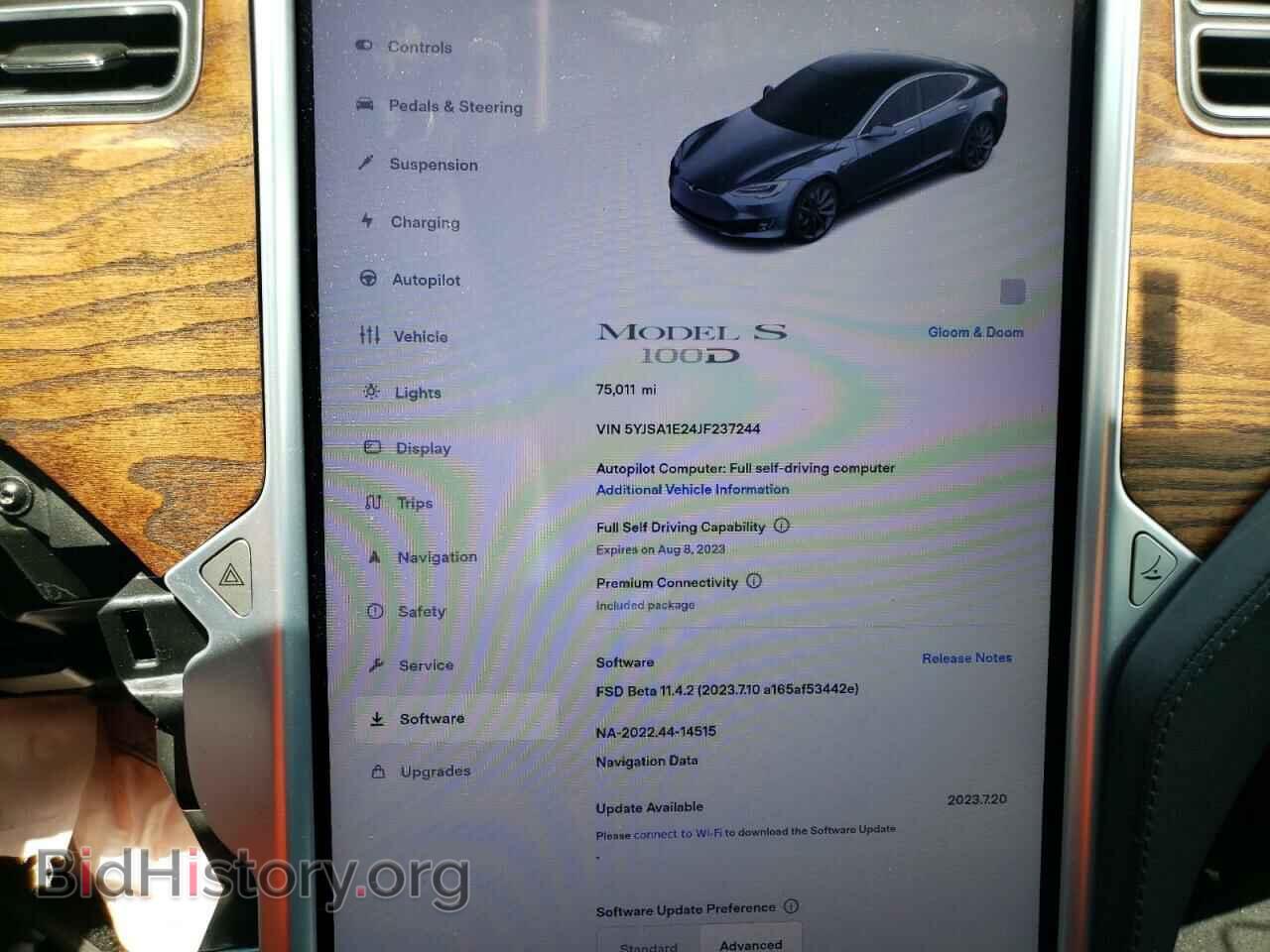 2018 TESLA MODEL S - VIN: 5YJSA1E24JF237244 - Фото 9