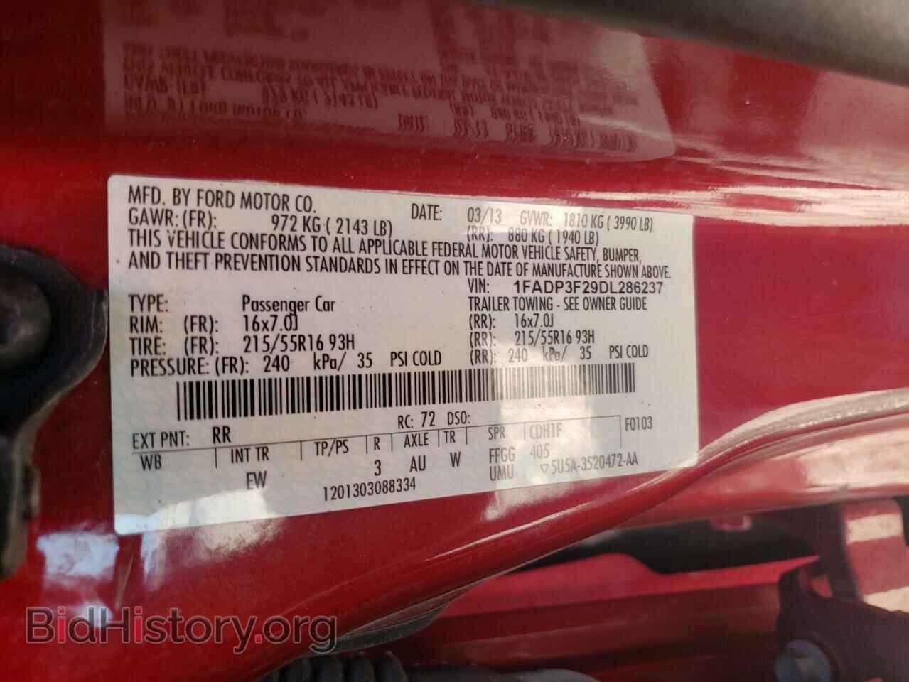 2013 FORD FOCUS - VIN: 1FADP3F29DL286237 - Фото 10
