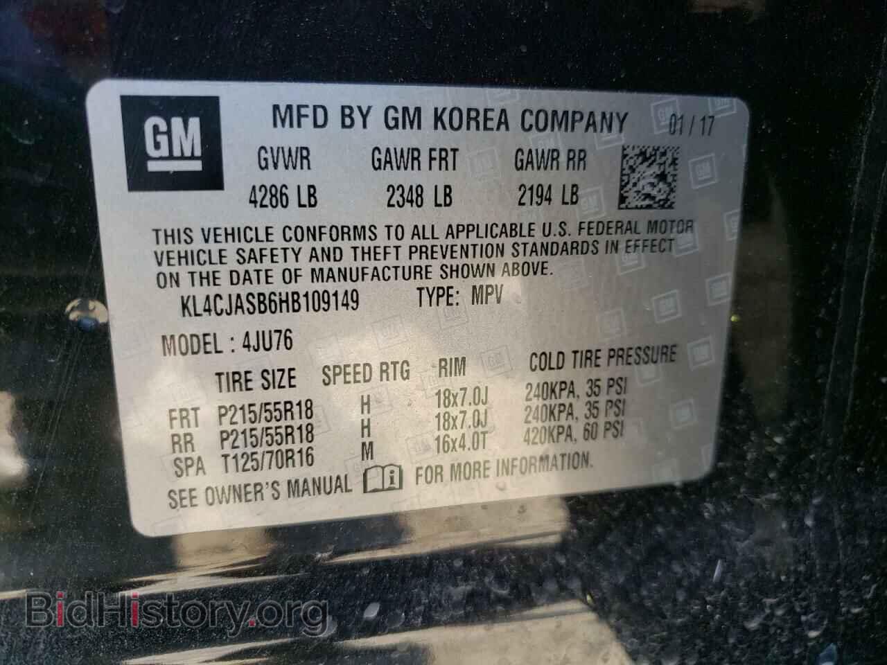 2017 BUICK ENCORE - VIN: KL4CJASB6HB109149 - Фото 10