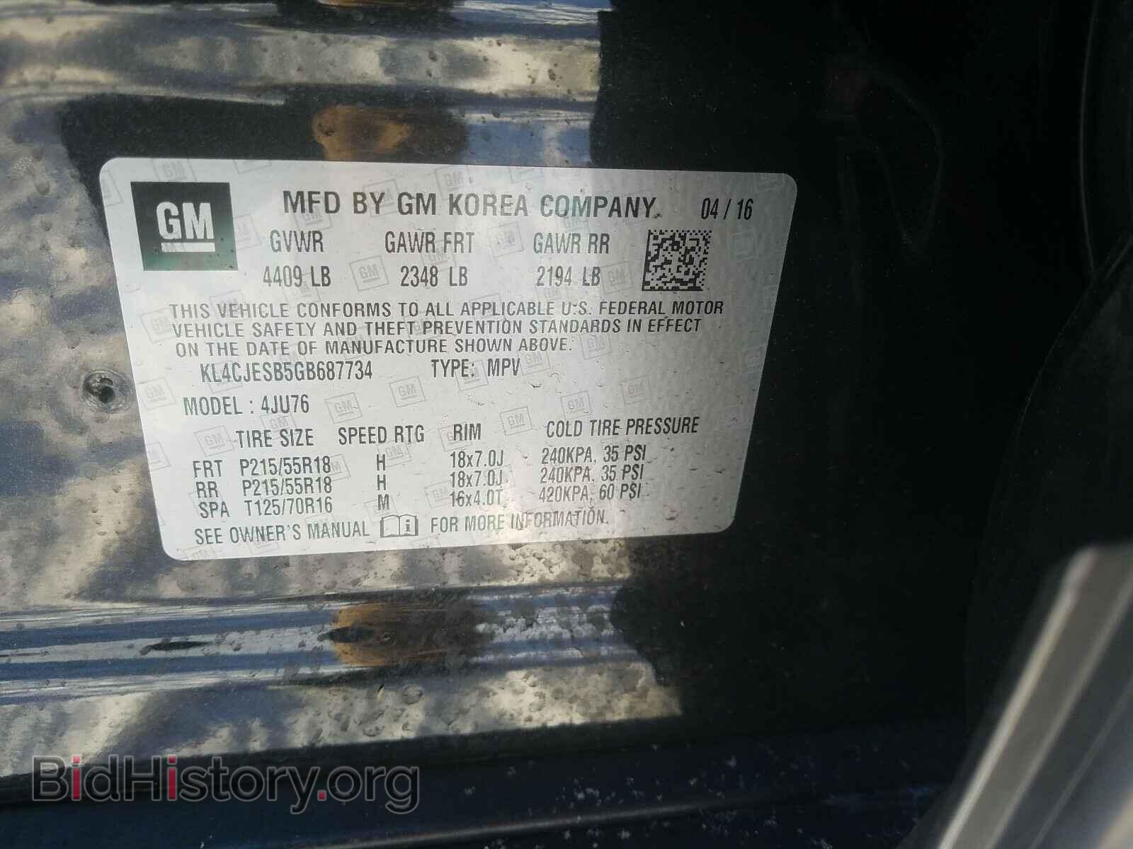 2016 BUICK ENCORE - VIN: KL4CJESB5GB687734 - Фото 10