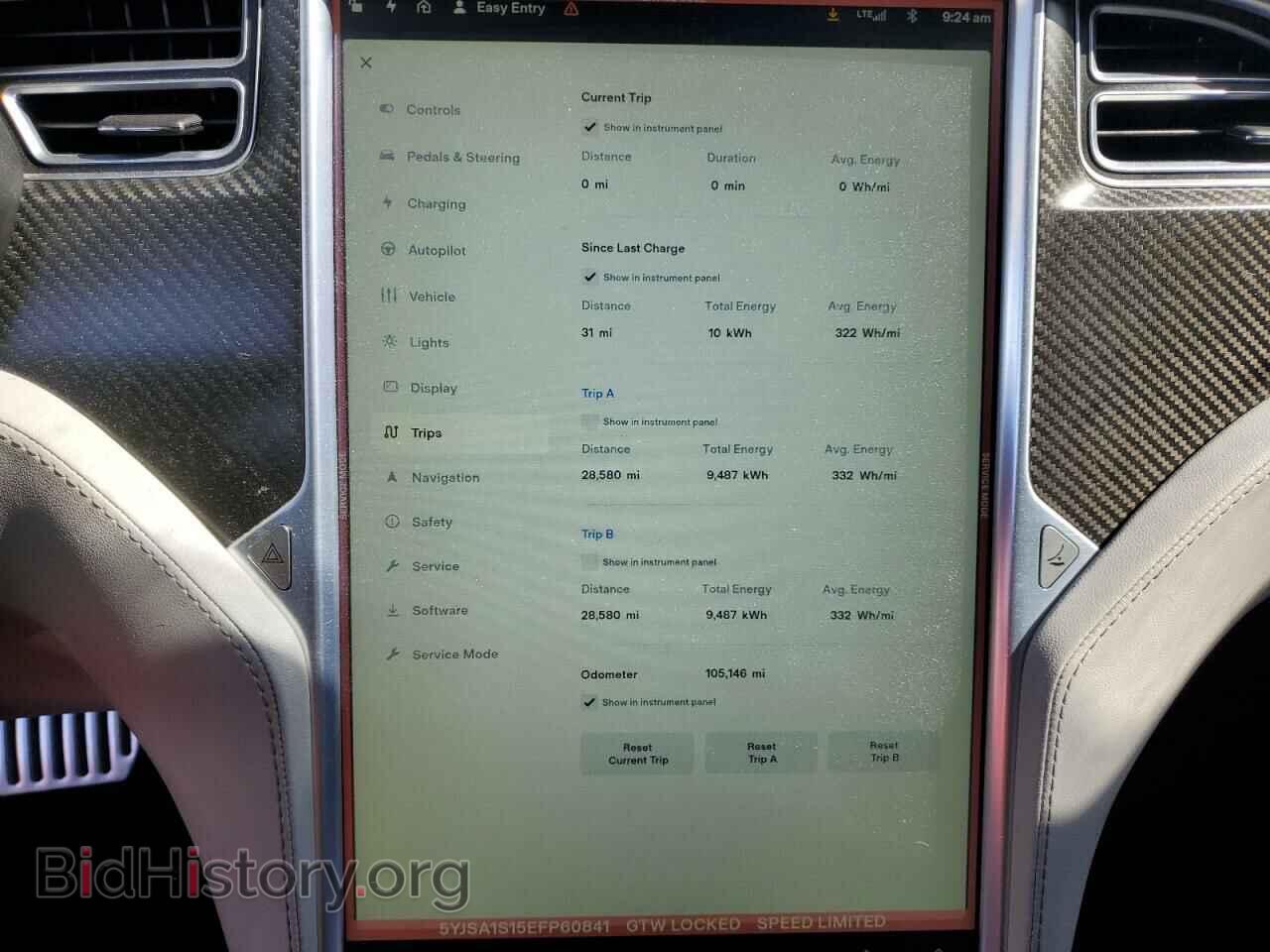2014 TESLA MODEL S - VIN: 5YJSA1S15EFP60841 - Photo 9