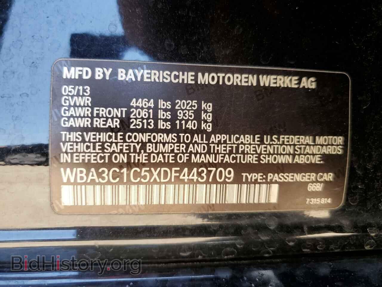 2013 BMW 3 SERIES - VIN: WBA3C1C5XDF443709 - Фото 13