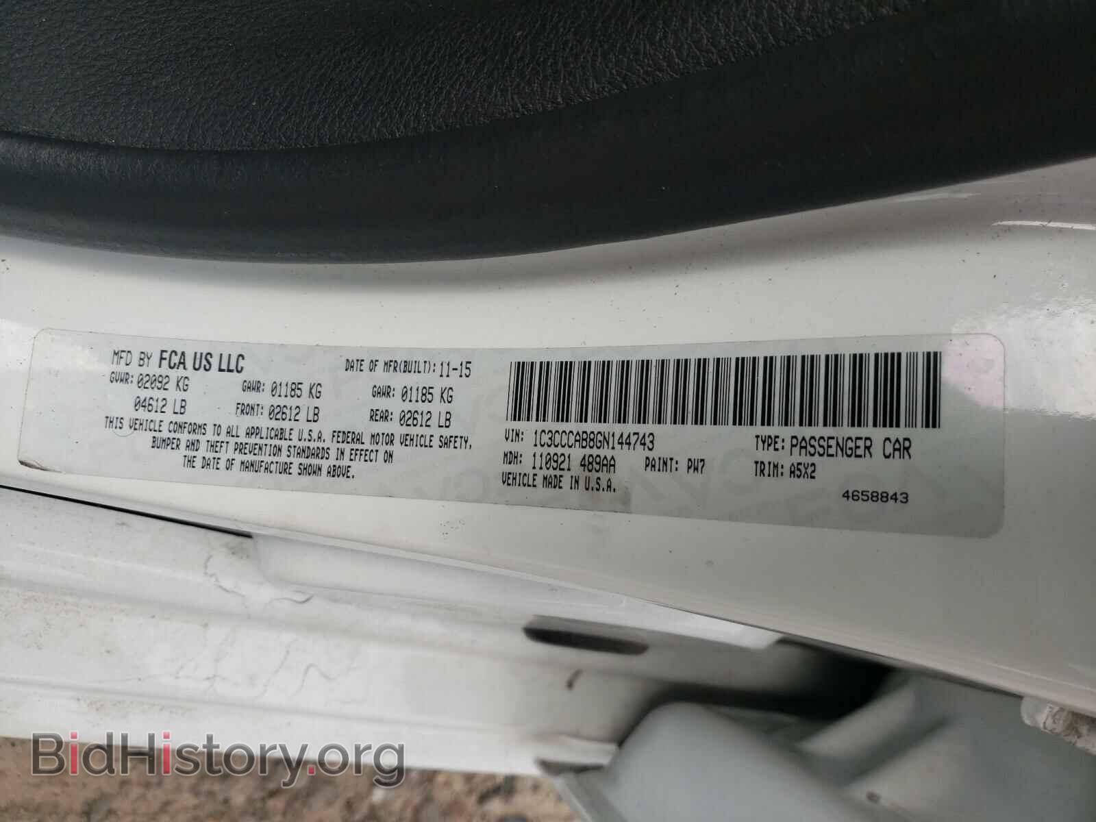 2016 CHRYSLER 200 - VIN: 1C3CCCAB8GN144743 - Фото 10