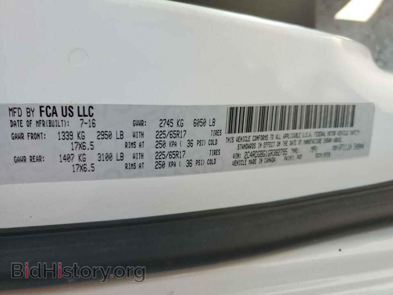 2016 DODGE CARAVAN - VIN: 2C4RDGBG1GR382795 - Фото 10